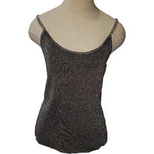 CT908 NWT Chain Link Black Sweater Tank Top